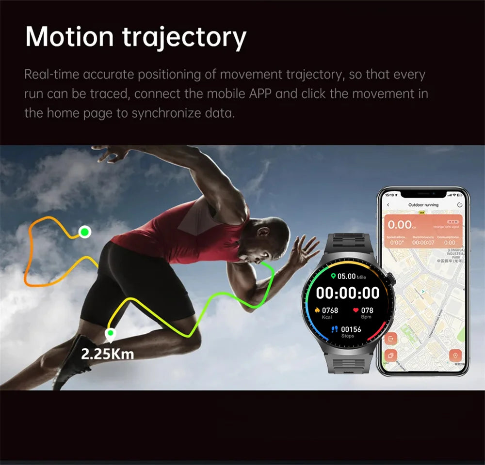 LAXASFIT New 1.52” Bluetooth Talk Smartwatch Men Outdoor Sports Fitness Heart Rate Health Monitoring Smartwatch for Android IOS