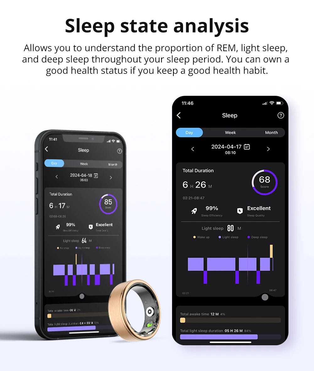[2024] COLMI R03 Smart Ring Men Women, Battery Life 39 Days, Health Monitor, IP68 & 5ATM Waterproof, Multi-sport Mode